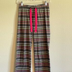 SO Women's Striped Pajama Pants - Gray and Pink